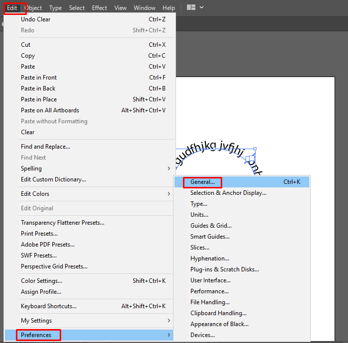 Vào Edit >chọn Preferences > Chọn General hoặc nhấn tổ hợp phím Ctrl + K