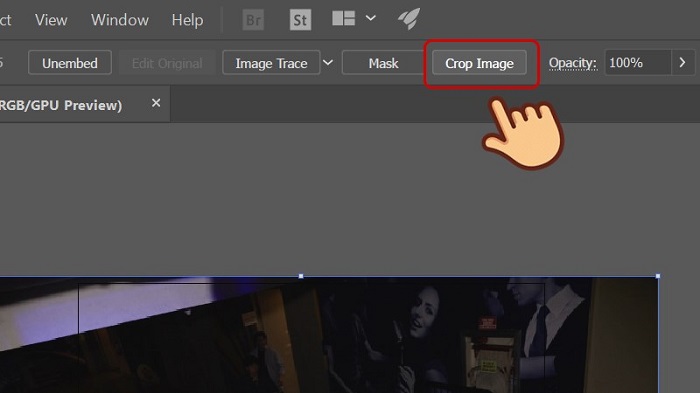 Chọn Crop Image trên Control panel 