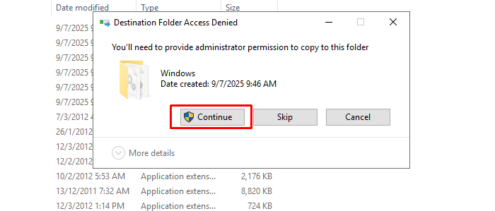 Nhấn "Continue"