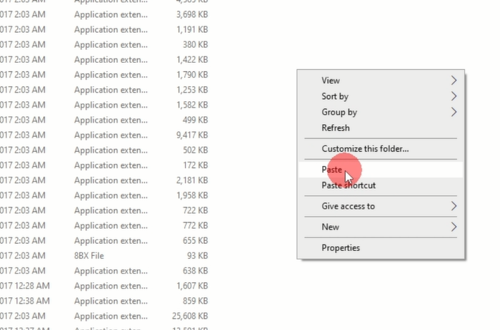 Dán file dữ liệu